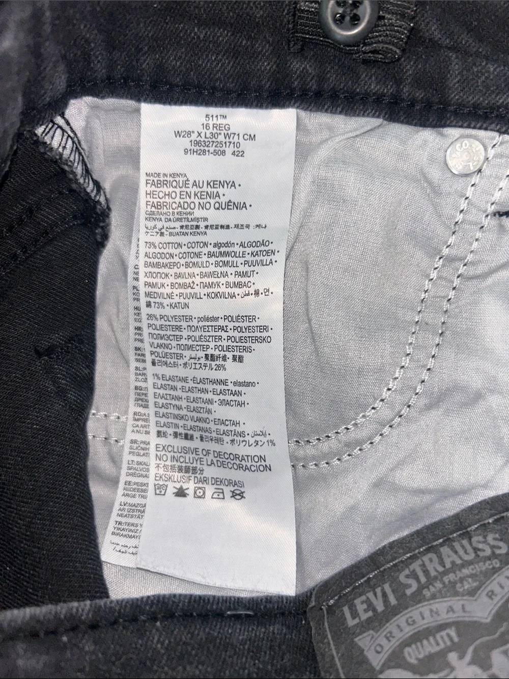 Levi's Black Straight-Leg Jeans